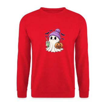 Süßer Halloween Geist - Unisex Pullover - Rot - Vorne - Alina (178cm) & Michal (187cm)