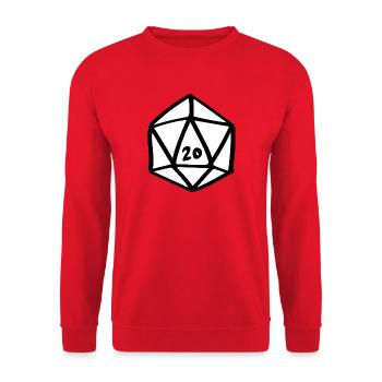 D20-Glyphe - Unisex Pullover - Rot - Vorne - Alina (178cm) & Michal (187cm)