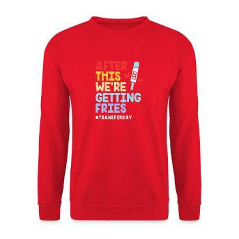 Embryo Transfer Tag Fötus - Unisex Pullover - Rot - Vorne - Alina (178cm) & Michal (187cm)