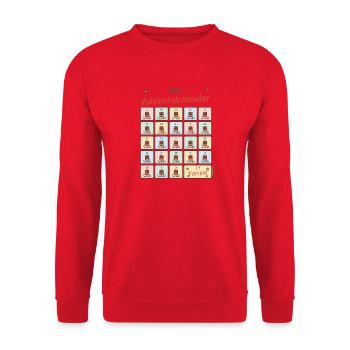 Adventskalender Schoki für Schulkinder - Unisex Pullover - Rot - Vorne - Alina (178cm) & Michal (187cm)
