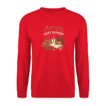 Ber Months Cozy Season Herbstzeit - Unisex Pullover - Rot - Vorne - Alina (178cm) & Michal (187cm)
