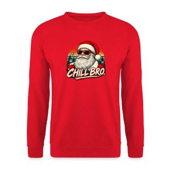  Cooler Santa Claus Sonnenbrille Chill Bro - Unisex Pullover - Rot - Vorne - Alina (178cm) & Michal (187cm)