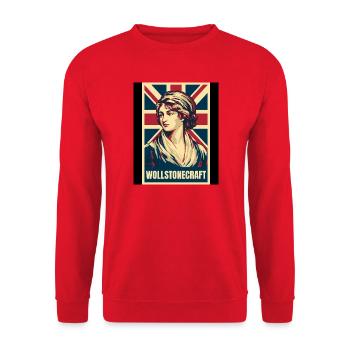 Mary Wollstonecraft UK Pop Art - Unisex Pullover - Rot - Vorne - Alina (178cm) & Michal (187cm)