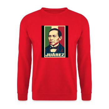 Benito Juárez Mexiko Pop Art - Unisex Pullover - Rot - Vorne - Alina (178cm) & Michal (187cm)