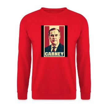 Mark Carney Canada Pop Art - Unisex Pullover - Rot - Vorne - Alina (178cm) & Michal (187cm)