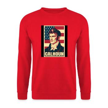 John C. Calhoun USA Pop Art - Unisex Pullover - Rot - Vorne - Alina (178cm) & Michal (187cm)