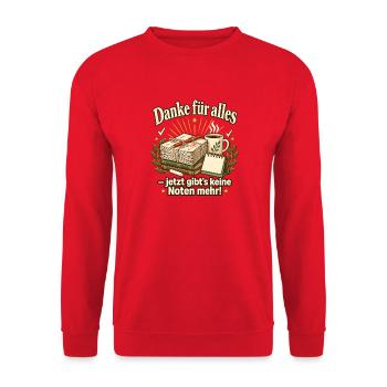 Lehrer Ruhestand Abschiedsgeschenk Pensionierung - Unisex Pullover - Rot - Vorne - Alina (178cm) & Michal (187cm)