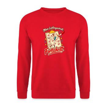Tanzlehrer Tanzlehrerin Geschenk Fortschritt - Unisex Pullover - Rot - Vorne - Alina (178cm) & Michal (187cm)