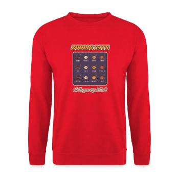 Zodiac-Katzen Alle 12-Sterne-Zeichen - Unisex Pullover - Rot - Vorne - Alina (178cm) & Michal (187cm)