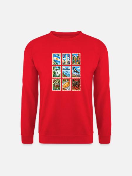 Argentinien Briefmarken - Unisex Pullover - Rot