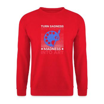 Funny Art Painter Madness Into Art Drawing - Unisex Pullover - Rot - Vorne - Alina (178cm) & Michal (187cm)