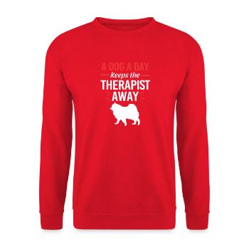 Therapiehund - Unisex Pullover - Rot - Vorne - Alina (178cm) & Michal (187cm)