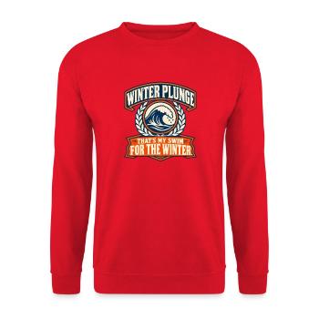 Winter Sprung Kaltwasser-challenge Schwimmfinisher - Unisex Pullover - Rot - Vorne - Alina (178cm) & Michal (187cm)