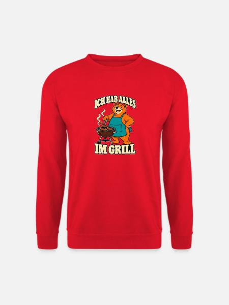 Ich hab alles im Grill – Grillbär Grillmeister - Unisex Pullover - Rot