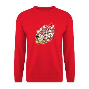 Lehrer Ruhestand Abschiedsgeschenk Danke - Unisex Pullover - Rot - Vorne - Alina (178cm) & Michal (187cm)