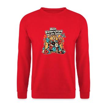 Band Merch Konzertfan Tour Merch Sammler - Unisex Pullover - Rot - Vorne - Alina (178cm) & Michal (187cm)