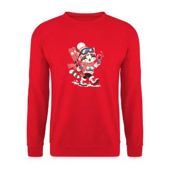 Skifahren Wein Winterurlaub Berge Skihütte - Unisex Pullover - Rot - Vorne - Alina (178cm) & Michal (187cm)
