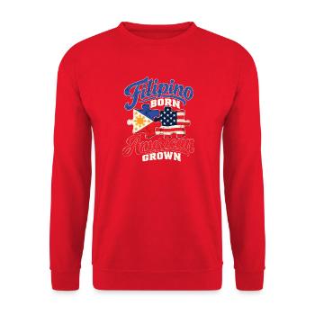 Filipino Amerikaner Philippinische Wurzeln - Unisex Pullover - Rot - Vorne - Alina (178cm) & Michal (187cm)