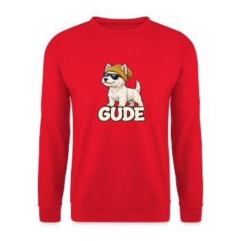 Cooler Westi Gude - Unisex Pullover - Rot - Vorne - Alina (178cm) & Michal (187cm)