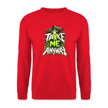 Take Me Away UFO Neon - Unisex Pullover - Rot - Vorne - Alina (178cm) & Michal (187cm)