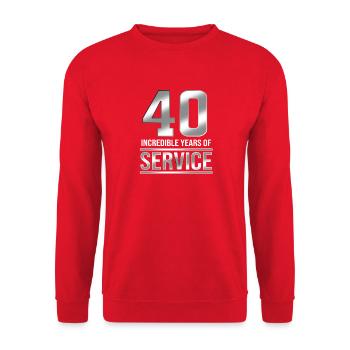 Mitarbeiter der Woche Mitarbeiter des Monats - Unisex Pullover - Rot - Vorne - Alina (178cm) & Michal (187cm)