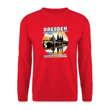 SACHSEN DRESDEN - Unisex Pullover - Rot - Vorne - Alina (178cm) & Michal (187cm)