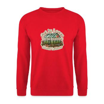 Steig ein, Verlierer, wir lernen etwas über Lettuce Lover - Unisex Pullover - Rot - Vorne - Alina (178cm) & Michal (187cm)