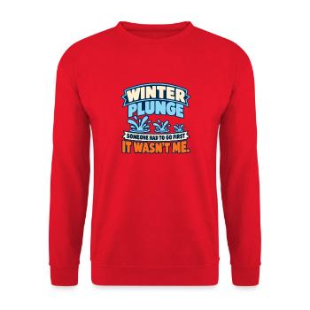 Winter Sprung Kaltwasser-challenge Schwimmfinisher - Unisex Pullover - Rot - Vorne - Alina (178cm) & Michal (187cm)