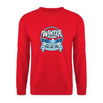 Winter Sprung Kaltwasser-challenge Schwimmfinisher - Unisex Pullover - Rot - Vorne - Alina (178cm) & Michal (187cm)