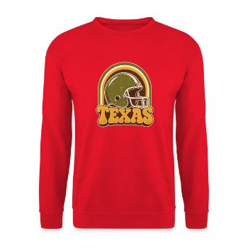 Texas Retro Football Helm - Unisex Pullover - Rot - Vorne - Alina (178cm) & Michal (187cm)