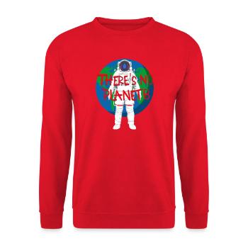 Astronaut: Kein Planet B - Unisex Pullover - Rot - Vorne - Alina (178cm) & Michal (187cm)