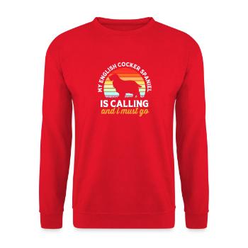 Cocker Spaniel Papa - Unisex Pullover - Rot - Vorne - Alina (178cm) & Michal (187cm)