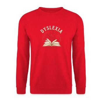 Dyslexia Awarness Dyslexia - Unisex Pullover - Rot - Vorne - Alina (178cm) & Michal (187cm)