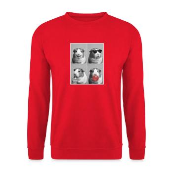 Meerschweinchen Meerschwein - Unisex Pullover - Rot - Vorne - Alina (178cm) & Michal (187cm)