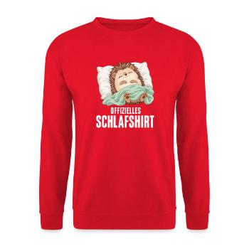 Offizielles Schlafshirt - Igel - Unisex Pullover - Rot - Vorne - Alina (178cm) & Michal (187cm)