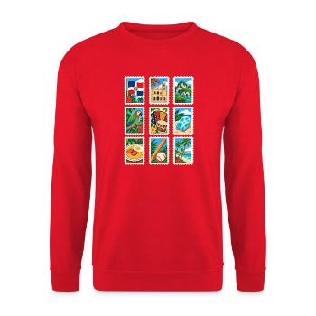 Dominikanische Republik - Unisex Pullover - Rot - Vorne - Alina (178cm) & Michal (187cm)