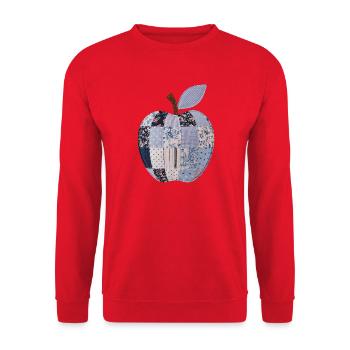 Patchwork Apfel blau geblümt für Lehrer - Unisex Pullover - Rot - Vorne - Alina (178cm) & Michal (187cm)