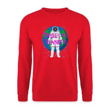 There’s No Planet B – Astronaut - Unisex Pullover - Rot - Vorne - Alina (178cm) & Michal (187cm)