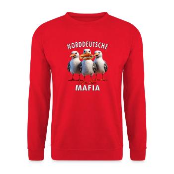 Möven Fischbrötchen Diebe - Unisex Pullover - Rot - Vorne - Alina (178cm) & Michal (187cm)