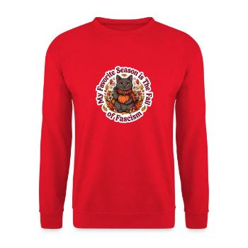 Meine Lieblingssaison ist Der Fall des Faschismus - Unisex Pullover - Rot - Vorne - Alina (178cm) & Michal (187cm)