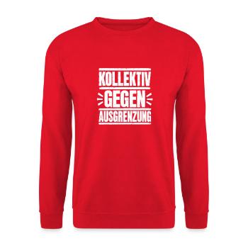Kollektiv gegen Ausgrenzung – Statement - Unisex Pullover - Rot - Vorne - Alina (178cm) & Michal (187cm)