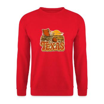 Texas Retro Sonnenuntergang Basketball - Unisex Pullover - Rot - Vorne - Alina (178cm) & Michal (187cm)