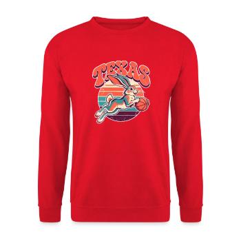 Vintage Häschen Ball Texas - Unisex Pullover - Rot - Vorne - Alina (178cm) & Michal (187cm)