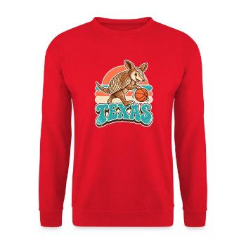 Texas Armadillo mit Basketball - Unisex Pullover - Rot - Vorne - Alina (178cm) & Michal (187cm)