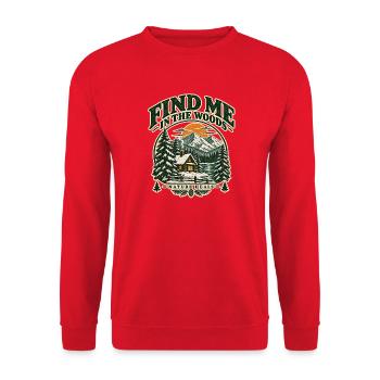 Finde mich im Wald - Unisex Pullover - Rot - Vorne - Alina (178cm) & Michal (187cm)
