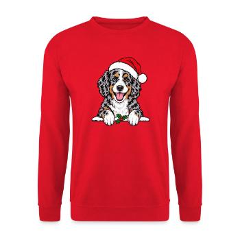 Weihnachten Aussiedoodle - Unisex Pullover - Rot - Vorne - Alina (178cm) & Michal (187cm)
