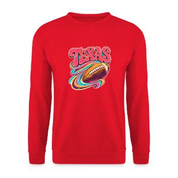 Texas Football Wirbel - Unisex Pullover - Rot - Vorne - Alina (178cm) & Michal (187cm)