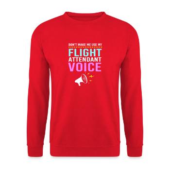 Flugbegleiter Stewardess - Unisex Pullover - Rot - Vorne - Alina (178cm) & Michal (187cm)