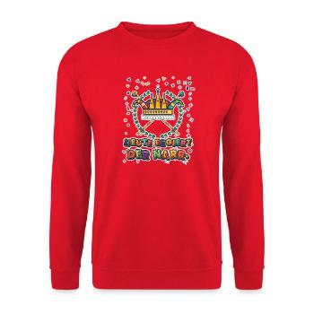KARNEVAL HEUTE REGIERT DER NARR - Unisex Pullover - Rot - Vorne - Alina (178cm) & Michal (187cm)