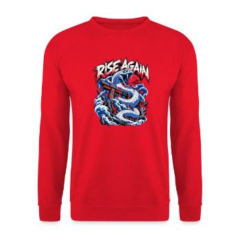 Rise Again Drachengeist Torii - Unisex Pullover - Rot - Vorne - Alina (178cm) & Michal (187cm)